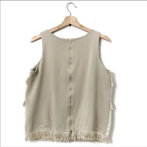 Anthropologie Sunday in Brooklyn Gold Fringe Top - Picture 3 of 7